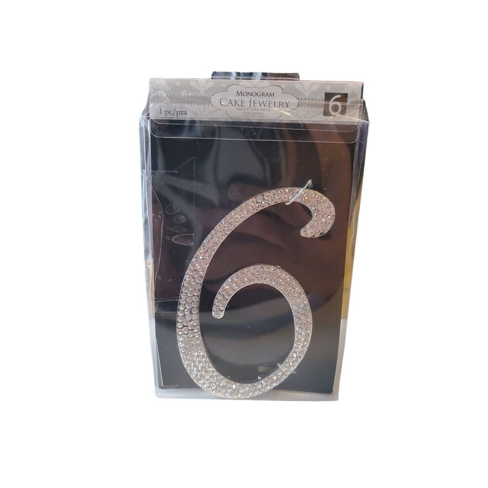 New Monogram Cake Jewelry Toppers Rhinestone Design Numbers & Letters-Lot Of 5 - Picture 5 of 7